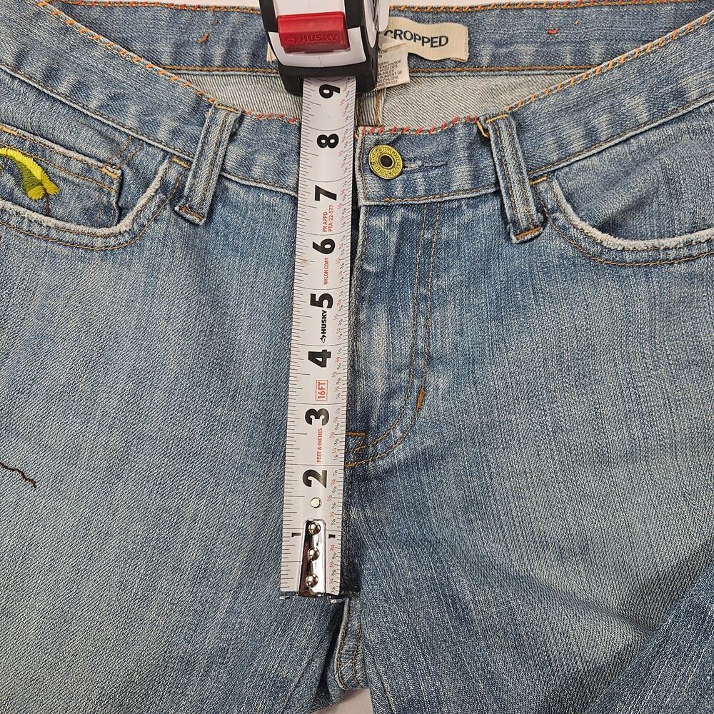 Y2k Gap Jeans Low-Rise Embroidered Cropped - Size 6 - Picture 6 of 8